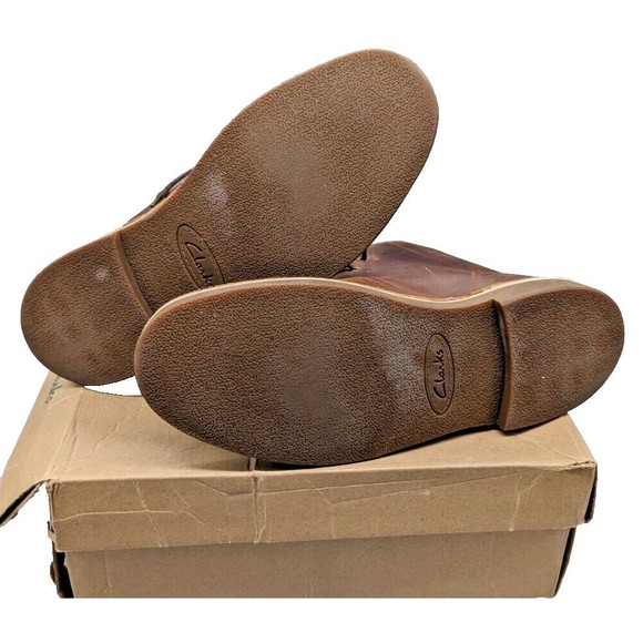 *CIB* Clarks Bushacre 2 Mens Size10 US Dark Brown Leather Lace Up Chukka Boots main image 6